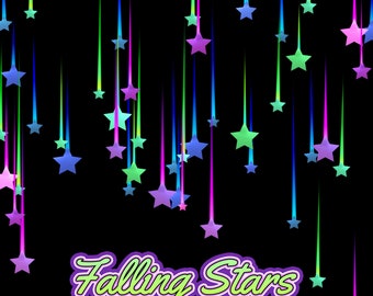 Falling Stars Stream Alert, Animated Twitch Overlay Star Confetti with Transparent Background