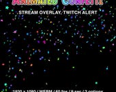 Twitch Alerts with Confetti Shooting, Stream Alerts Multicolored Stars Confetti, Animated Overlays, Twitch Assets for Streamers and VTubers
