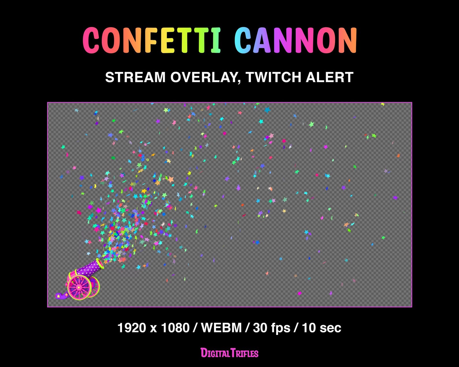 Confetti Cannon Twitch Alert, Stream Overlay, Animated Alert About Subs ...