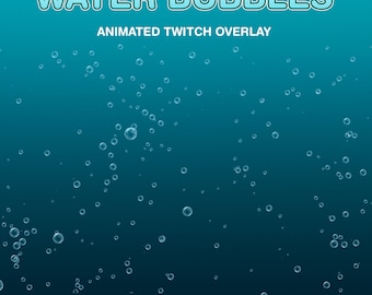 Animated Water Bubbles, Twitch overlay, air bubbles underwater decor for streamers and VTubers, transparent background