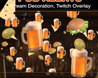 Avvisi di birra su Twitch, decorazioni per pub in streaming, sovrapposizioni animate, feste con streamer di birra