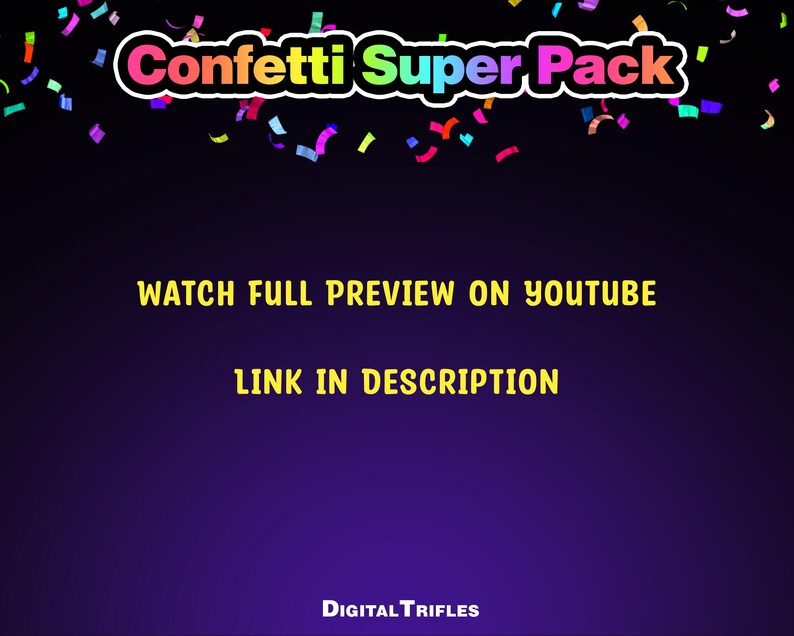3D multicolor confetti Twitch alerts and fullscreen stream overlays. A high-value pack offering a wide range of confetti animations in one set. A fun and lively overlay for streamers and VTubers to celebrate stream activity, events, and goals, new followers, subs, donations, raids, and more.
This set includes 10 variations with different directions and behaviors — top, bottom, center, and corner bursts, single and multi-shot effects, plus a smooth loop