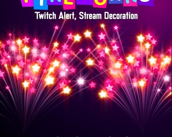 Twitch Alert Fireworks, Stream Asset, Animated Overlay, Followers, Channel Point Reward, New Year Celebration, 4th July, Sound, Transparent