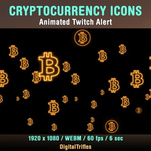 Bitcoin Donation Twitch Alert, Cryptocurrency Stream Decoration, Animated Overlay for Streamers and VTubers