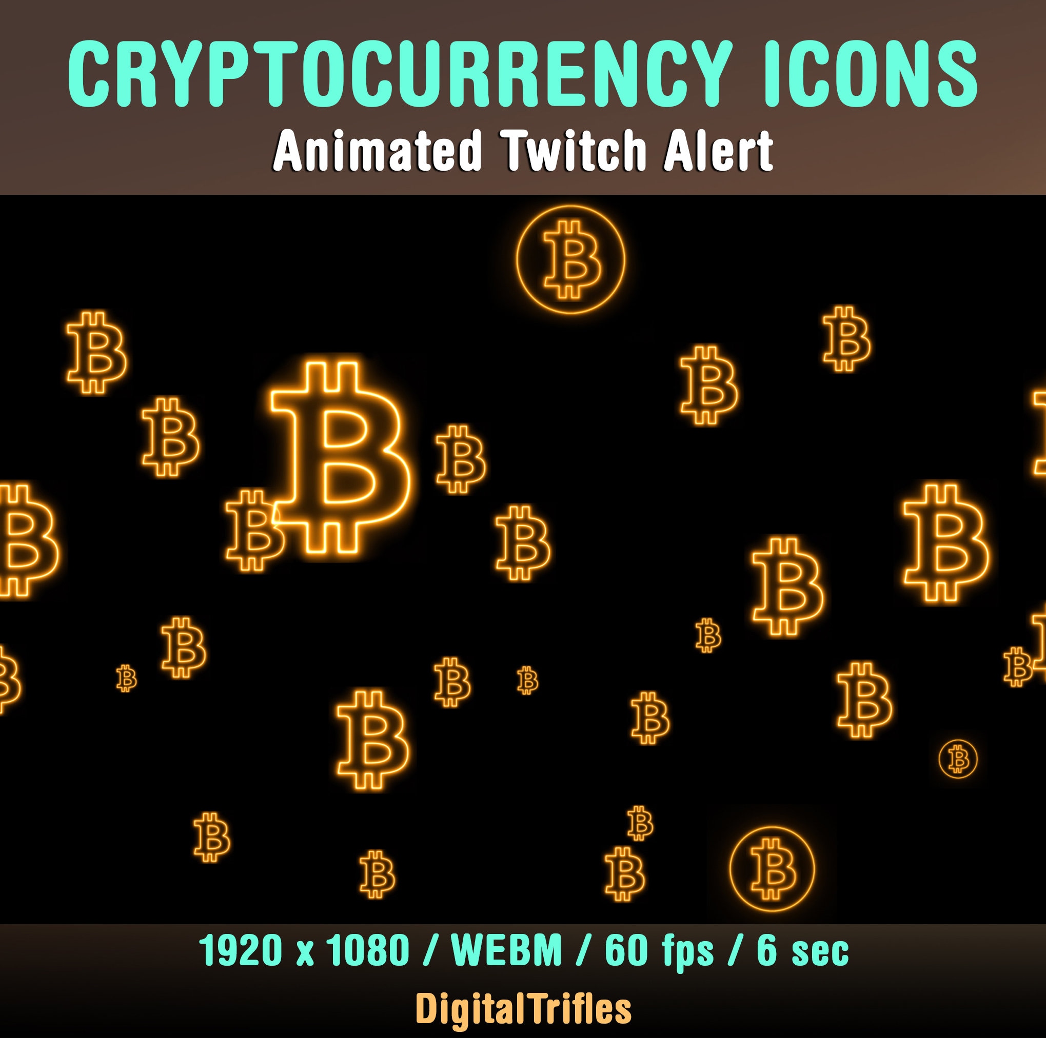 ビットコイン寄付Twitchアラート、暗号通貨ストリームデコレーション、ストリーマーとVTuber向けのアニメーションオーバーレイ - Etsy 日本