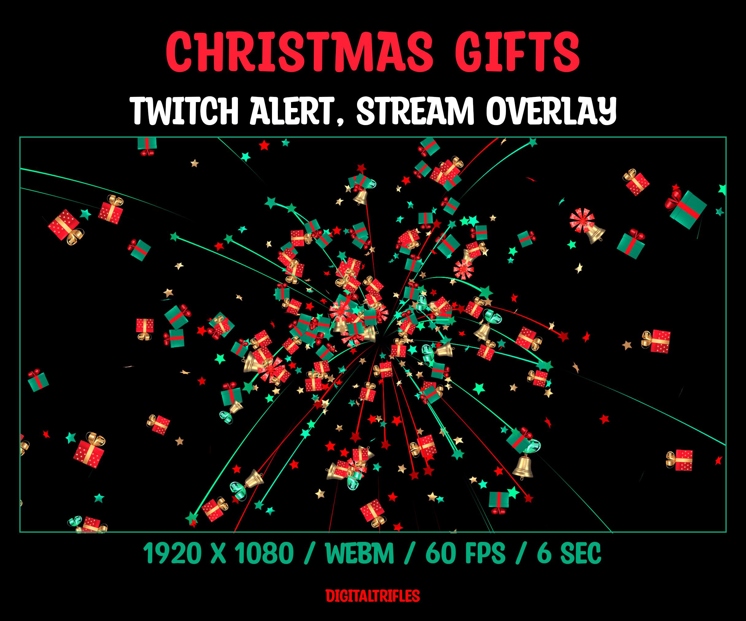 Christmas Gifts Stream Overlay: Twitch Alert Festive Animated Presents ...