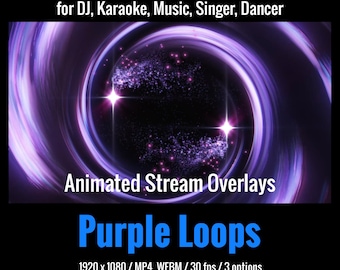 Purple Stage Light Overlays and Backgrounds, Animated Video Loops for Music Vtubers & Streamers