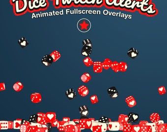 Animated Dice Twitch Overlays, Stream Alerts, Streamer and Vtuber Assets with Transparent Background