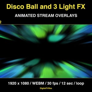 Animated stage light overlay package for streamers and VTubers. This pack brings dynamic light beams and effects, creating a vivid and professional stage look. And also a cool animated disco ball with golden glitter. These seamless, smoothly looping visuals with transparent backgrounds can be used as overlays or backgrounds in your stream setup