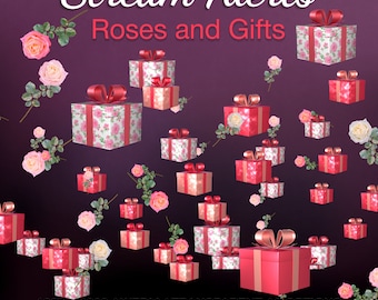 Twitch Alerts Gifts and Roses, Animated Overlays, Stream Alerts Pink Flowers, Confetti, Gift Sub, Cheer, Streamlabs, StreamElements