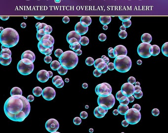 Colorful Flying Soap Bubbles Twitch Overlay, Animated Alert, or Stream Decoration