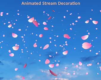 Cherry Blossom Twitch Overlay, Animated Stream Decorations, Pink Sakura, Vtuber and Streamer Spring Assets