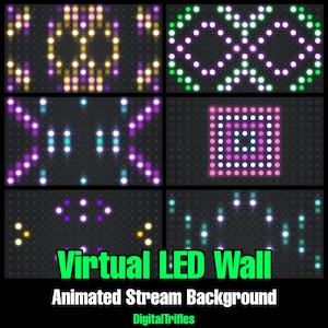 LED Wall Stream Backgrounds, Animated Twitch Overlay, Streamer or VTuber Stage Visuals for Karaoke Music DJ Performance Concert, Loop MP4