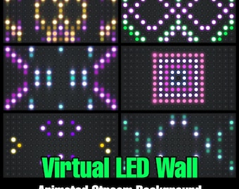 LED Wall Stream Hintergründe, animierte Twitch Overlay, Streamer oder VTuber Stage Visuals für Karaoke Musik DJ Performance Konzert, Loop MP4