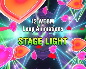 Laser & Light Stream Overlay Pack, 12 Seamless Loop Animations for Streamers, VTubers, DJ, Music, Karaoke, OBS, Twitch, YouTube
