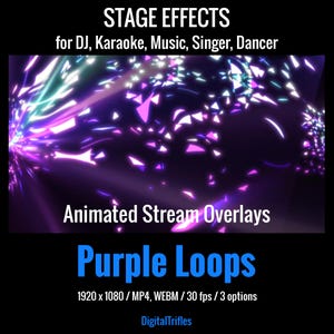 Animated Neon Stream Backgrounds and Overlays, Stage Light Effects for DJ, Singing Dancing Vtuber, Streamer, Karaoke, 3 Video Loops, Twitch