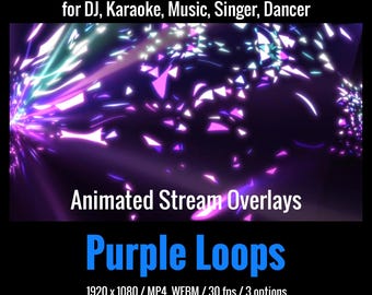 Animated Neon Stream Backgrounds and Overlays, Stage Light Effects for DJ, Singing Dancing Vtuber, Streamer, Karaoke, 3 Video Loops, Twitch
