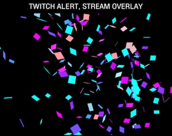 Confetti Twitch Alerts, Multicolored Stream Overlay, Animated Assets for Streamers and VTubers