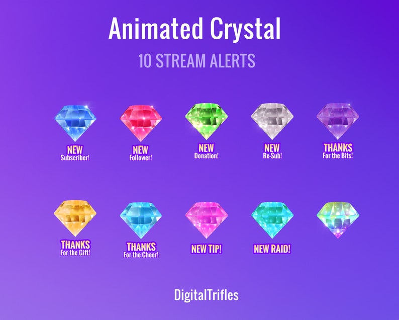 Animation Red Crystal Animated Magic Crystal Stream Alerts, Witchcraft Gems Twitch Overlays ...