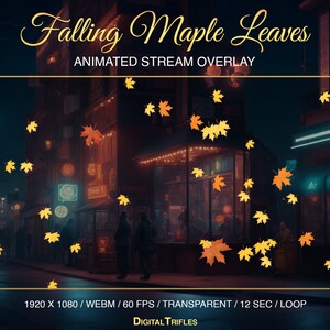 Streamers Fall Gif Falling Maple Leaves, Animated Twitch Overlay, Fall Vtuber Background ...
