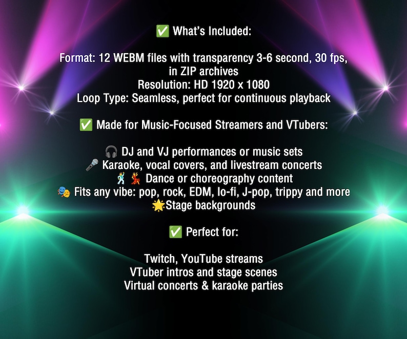 Stage Stream Overlay Pack, 12 Laser and Light FX, Twitch Overlays for ...