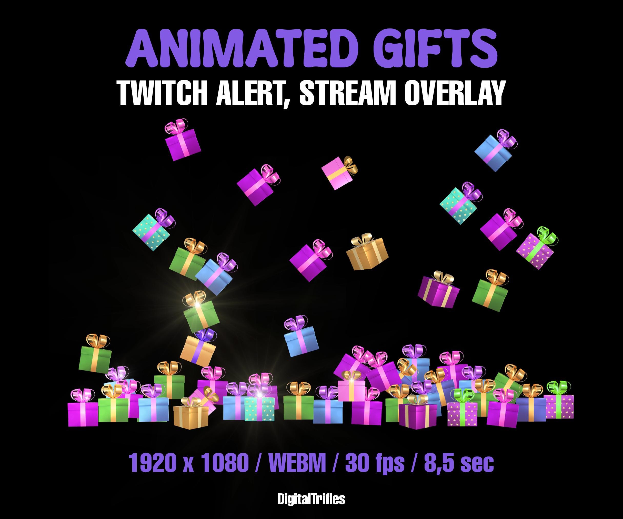 Holiday Gifts Stream Overlay: Twitch Alert Festive Falling Presents ...