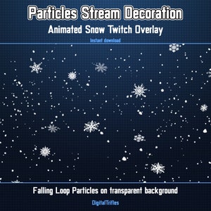 Animated Snow Stream Decoration, Christmas Twitch Overlay, Winter Snowy Particles, Streamer and Vtuber Asset, Snowfall, Snowflakes