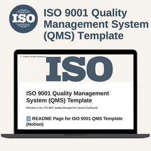 Modello di SGQ ISO 9001 per Notion – Sistema di gestione della qualità pronto per l'audit con tracker delle procedure operative standard, mappatura delle clausole, registri dei rischi e dei fornitori