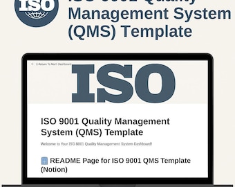 Plantilla SGC ISO 9001: Sistema de Gestión de Calidad Notion listo para auditoría