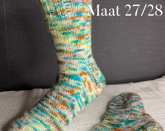 Knitted wool socks size 27/28