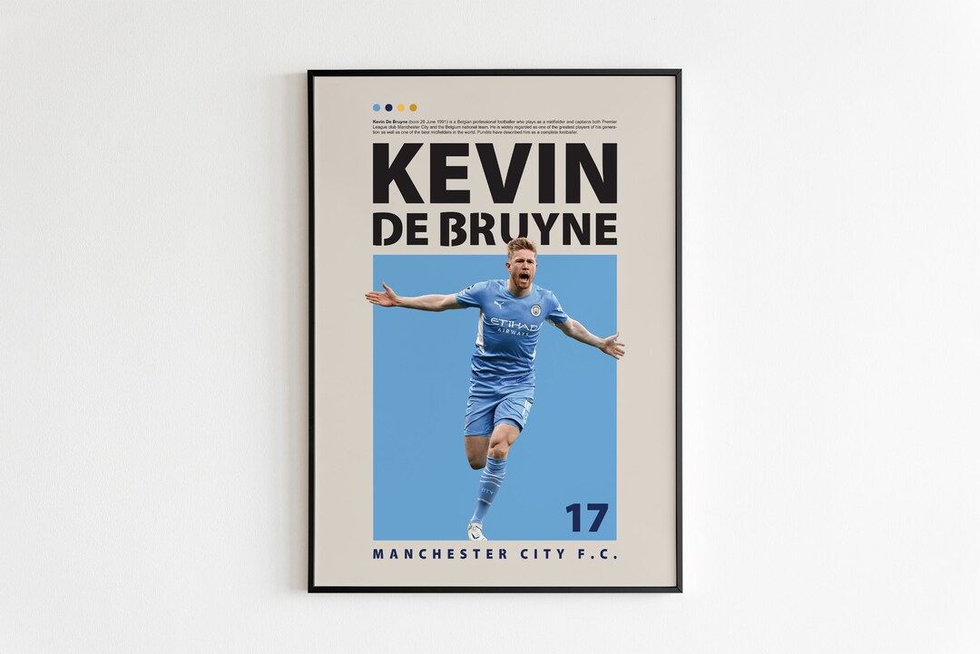 Kevin De Bruyne Poster, Manchester City Poster, De Bruyne Print Art