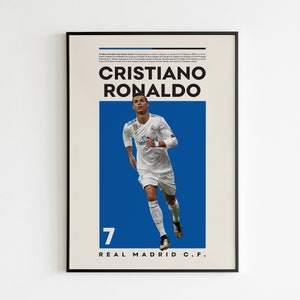  FC Real Madrid Cristiano Ronaldo Portrait Poster,Football Wall  Poster, Football Wall Print, Football Wall Art, Football Decor : Handmade  Products