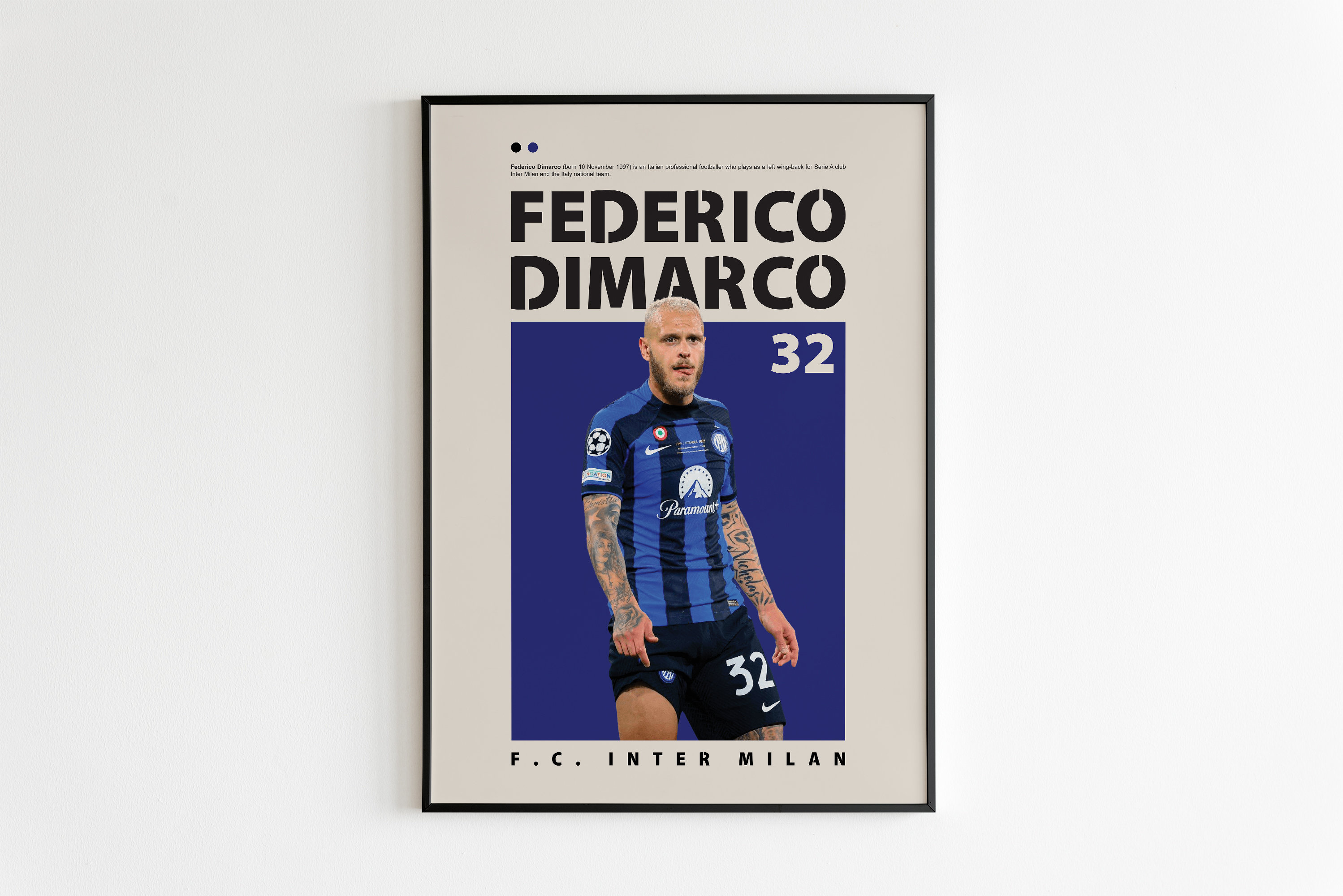 Federico Dimarco Poster, Inter Poster Minimalist, Federico Dimarco Print  Art, Office Wall Art, Bedroom Art, Gift Poster, Italian Footballer 