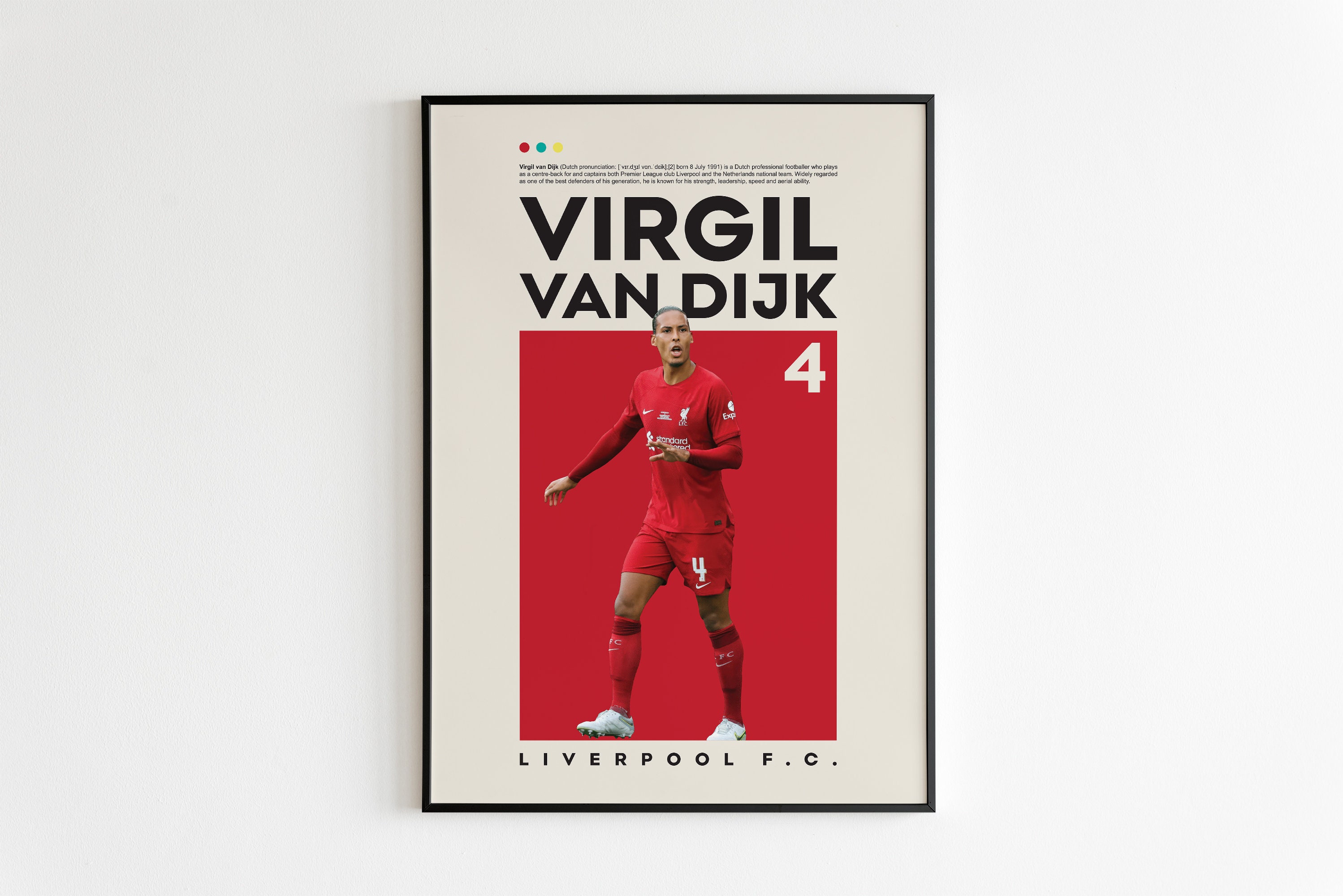 Discover Virgil van Dijk Poster, Liverpool Poster, Virgil van Dijk Print Art, Office Wall Art, Bedroom Art, Gift Poster, Dutch Footballer