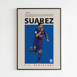 Luis Suarez Poster Atletico Madrid Poster Minimalist Suarez 