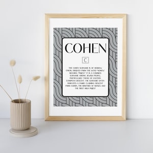 Aangepaste genealogie kunst aan de muur, familiegeschiedenis geschenken, gepersonaliseerde naam kunst aan de muur, familienaam afdrukbare muur kunst, achternaam betekenis kunst cadeau