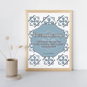 Aangepaste genealogie, gepersonaliseerde muurkunst, aangepaste naam, achternaam muurkunst, familiebord, betekenis achternaam, cadeau nieuw huis, artwork prints foyer