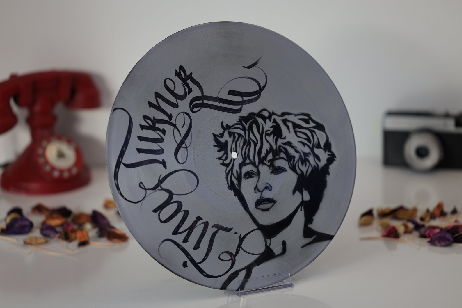Tina Turner Vinyl Record Clock and Painting, Art of Calligraphy, Wall ...