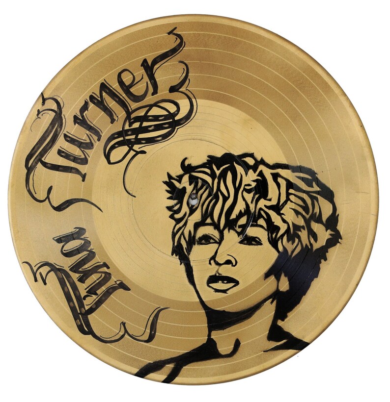 Tina Turner Vinyl Record Clock and Painting, Art of Calligraphy, Wall ...