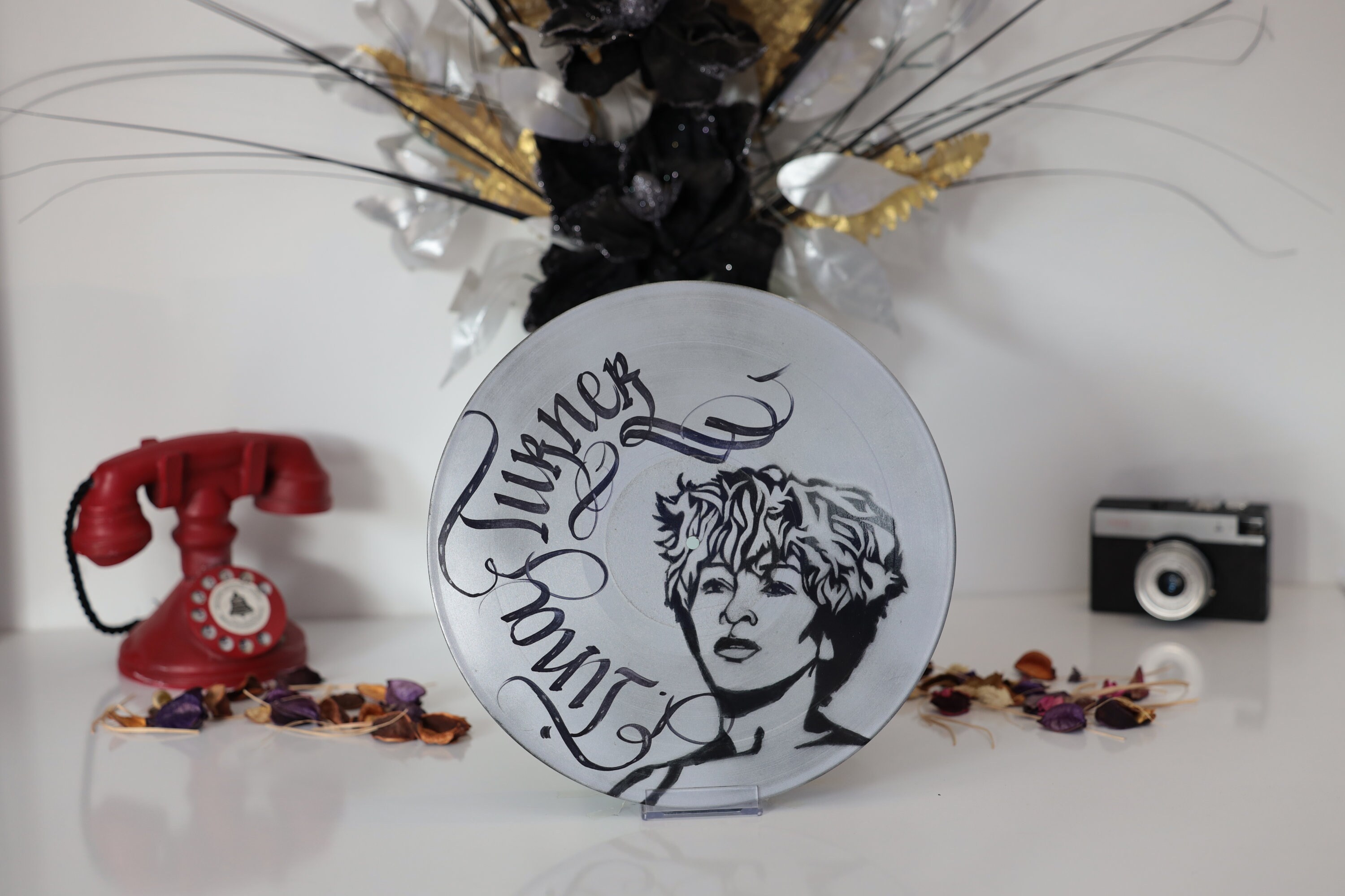 Tina Turner Vinyl Record Clock and Painting, Art of Calligraphy, Wall ...