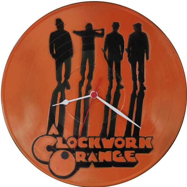 A Clockwork Orange by Stanley Kubrick Vinyl Record Clock, Stencil Graffiti Spray Painting, Alex Delarge