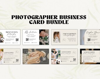 Tarjeta de presentación de fotografía con código QR / Plantillas de tarjetas de presentación de fotografía / Tarjetas de presentación de fotografía / Fotografía de tarjetas de presentación