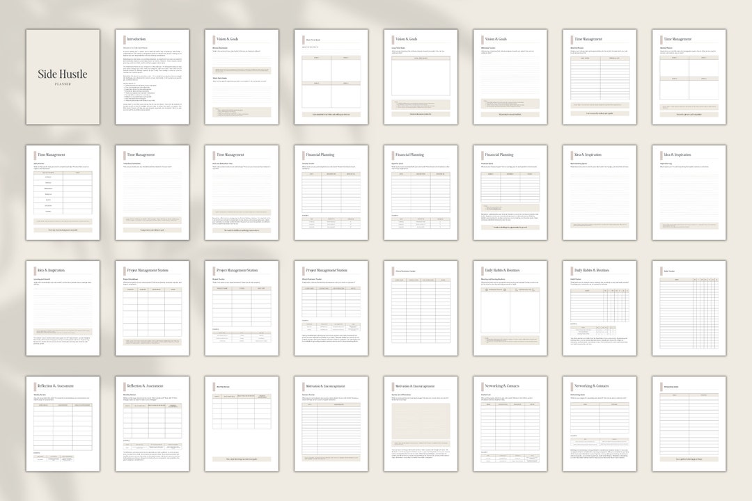 Side Hustle Planner Side Hustle Tracker Side Hustle Printable Side ...