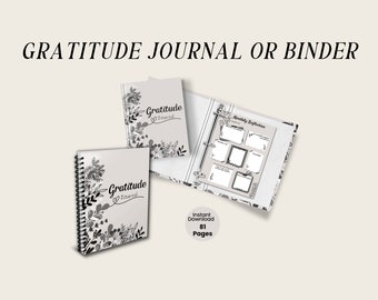 Paquete imprimible del diario de gratitud / Avisos del diario de gratitud / PDF del diario de gratitud / Páginas del diario de gratitud / Impresión del diario de gratitud
