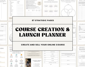 Course Plan Worksheet | Online Course Planner | Course Planner | Course Creation Planner | Course Creators | Course Creation | Course Launch