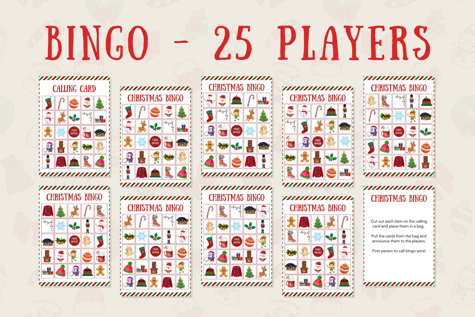 Christmas Games Printable Set Christmas Games for Group Christmas Group Christmas Group Games