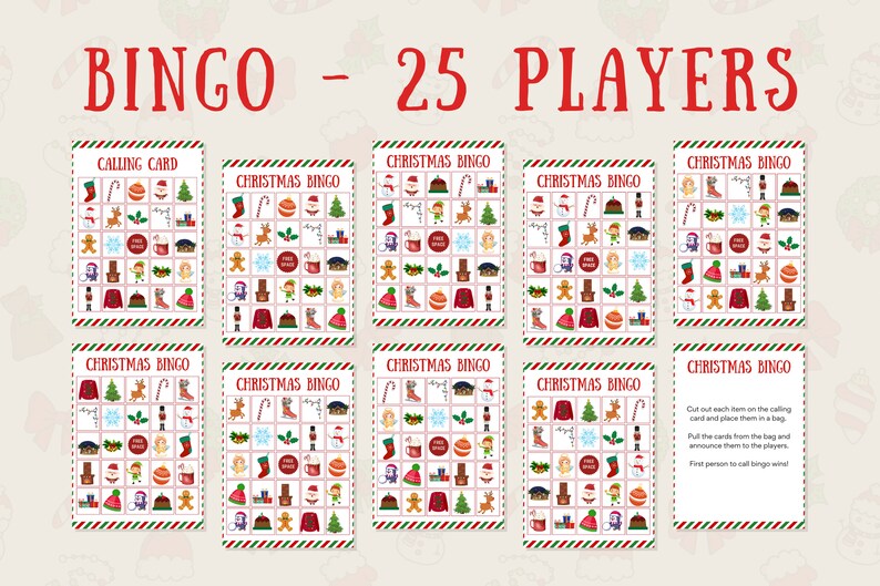 Christmas Games Printable Set Christmas Games for Group Christmas Group ...