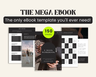 150-Page eBook Template Canva | Workbook, Lead Magnet (Digital Download)