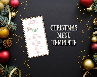 Christmas Menu Template Editable | Christmas Party Menu | Christmas Menu Template | Christmas Dinner Menu Template | Printable Menu