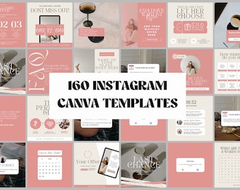 160 Neutral Instagram Canva Templates for Coaches